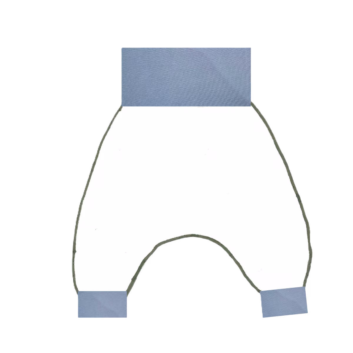 Sarouel bébé évolutif avec ceinture dépliée