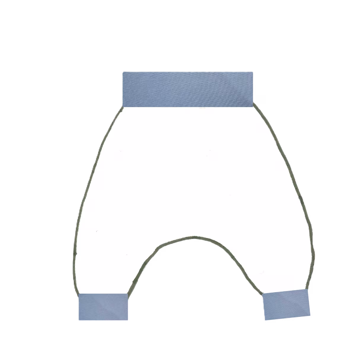 Sarouel bébé évolutif avec ceinture et chevilles repliées
